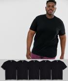 Asos Design Plus 5 Pack Organic T-shirt With Crew Neck Save