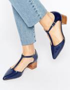 Asos Omari T Bar Shoes - Navy