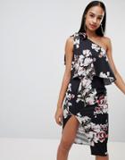 Missguided Printed One Shoulder Dress - Multi