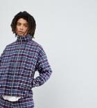 Reclaimed Vintage Inspired Track Jacket In Check - Navy