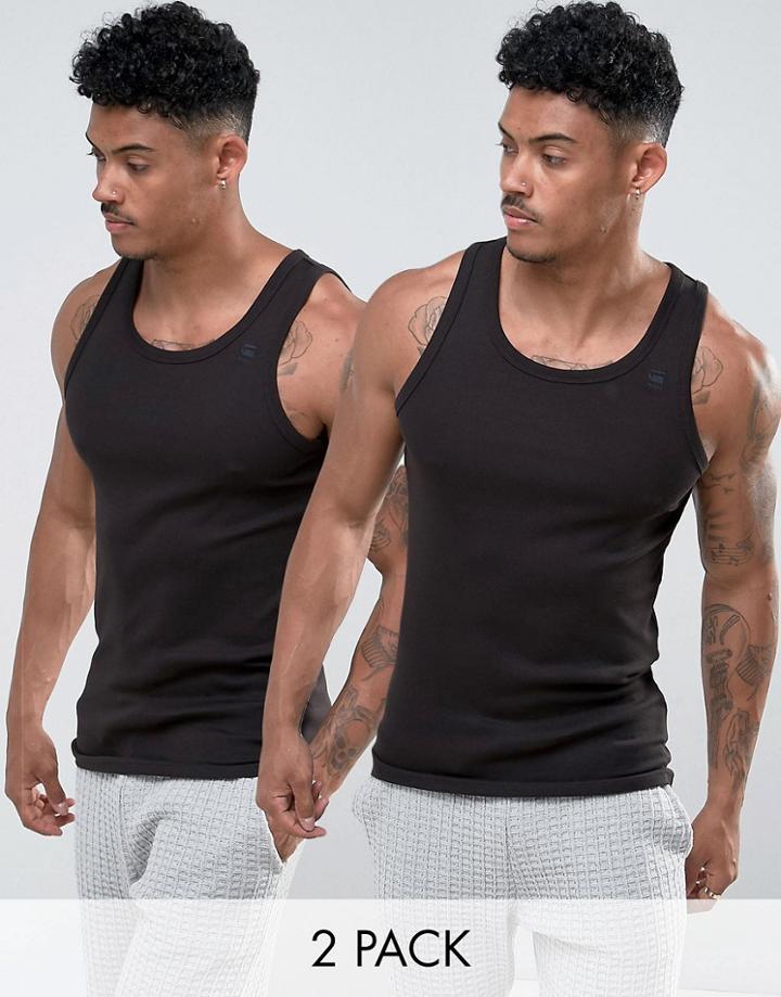 G-star Raw Tank In 2 Pack Black - Black