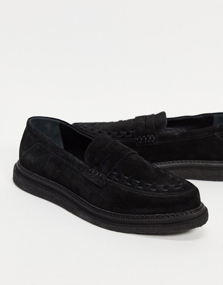 All Saints Max Loafers In Black