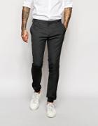 Asos Super Skinny Smart Joggers In Charcoal - Charcoal