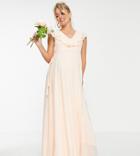 Tfnc Maternity Bridesmaids Maxi Wrap Dress In Ecru-white