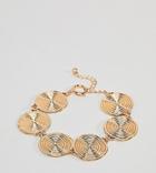 Asos Design Curve Statement Swirl Coin Bracelet - Gold