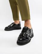 Asos Design Mortice Chunky Hiker Flat Shoes - Black