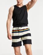 Vans Pride Stripe Volley Shorts In Black/white