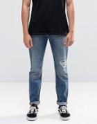 Lee Arvin Tapered Jeans Blue Blast Distressed - Blue