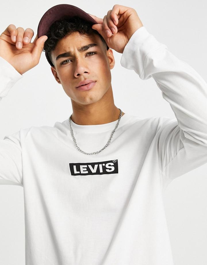 Levi's Long Sleeve T-shirt In White With Box Tab Logo