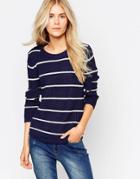 Blend She Kaylee Stripe Sweater - Peacoat