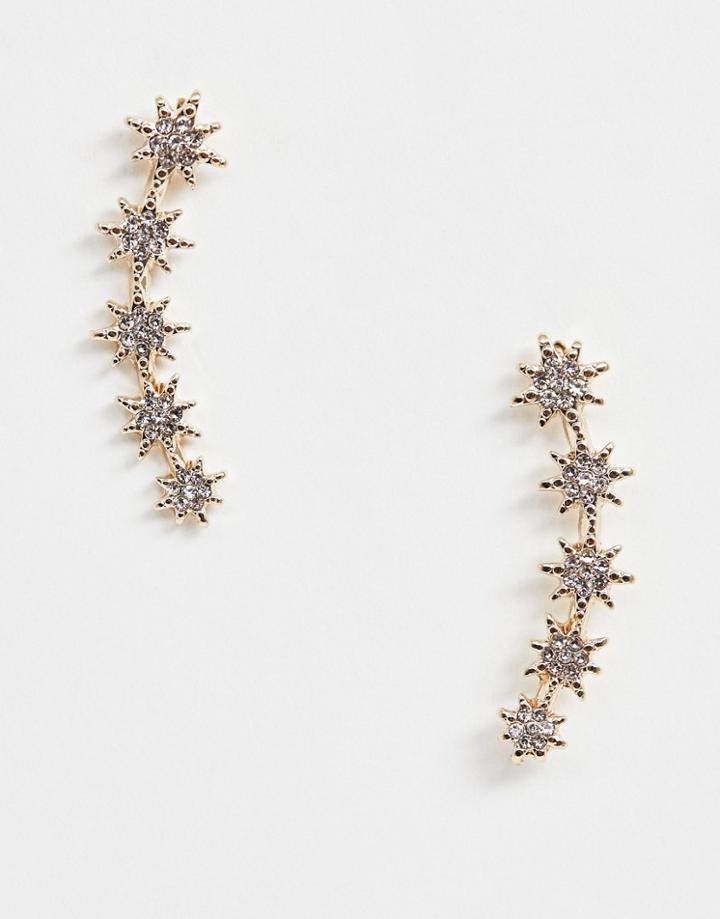 Lipsy Starry Jewelled Earrings In Silver - Silver