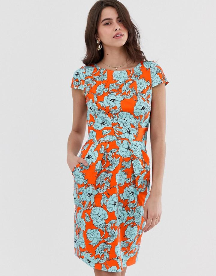 Closet Tulip Tie Back Dress-orange