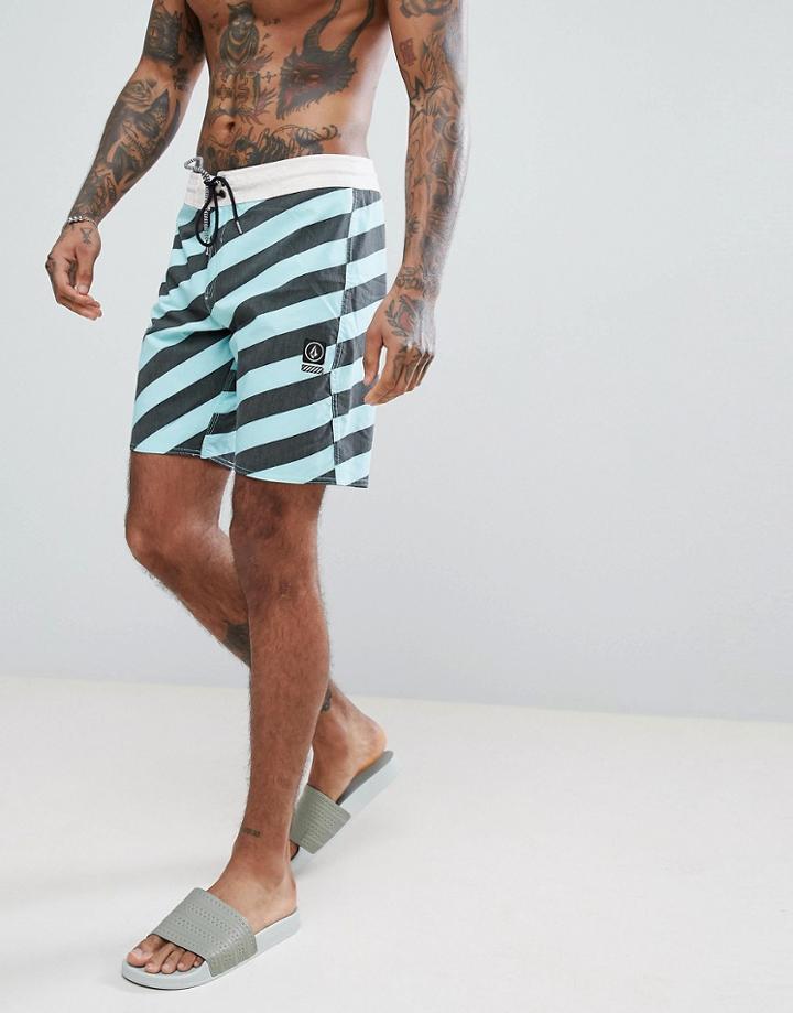 Volcom Stripey Board Swim Shorts - Blue