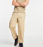 Collusion Skater Fit Pants In Stone Twill-neutral