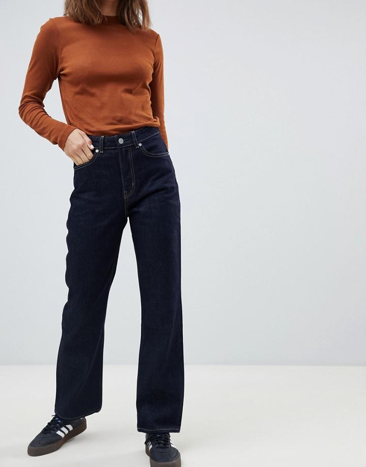 Weekday Voyage High Waist Straight Leg Jeans In Organic Cotton - Blue