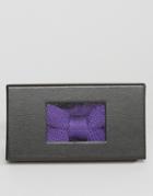 7x Knitted Bow Tie In Box - Purple