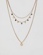 Monki Multi Necklace With Pendant - Gold