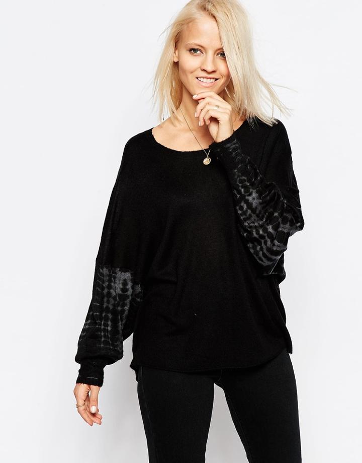Religion Free Sweater In Tie Dye - Slate Black