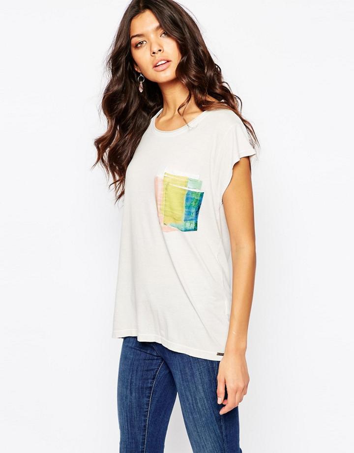 Boss Orange T-shirt With Silk Patch Pocket - Gray