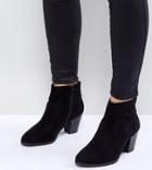 New Look Wide Fit Suedette Western Boot - Black