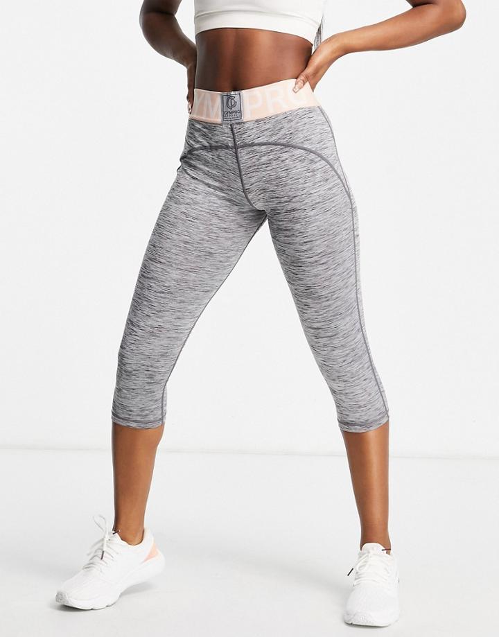 Gympro Apparel Capri Leggings In Pink And Gray