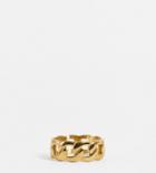 Lost Souls Stainless Steel Curb Chain Ring In Gold