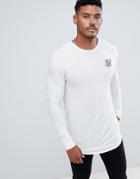 Siksilk Long Sleeve T-shirt In White Rib - White