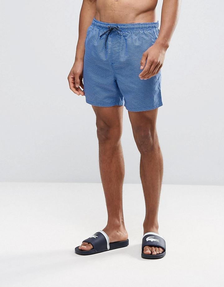 Bravesoul Swim Shorts In Geo Print - Navy