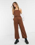 Moon River Belted Halterneck Jumpsuit In Brown