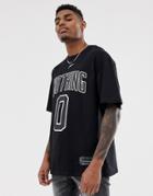Good For Nothing Oversized T-shirt In Black With Embroidery - Black