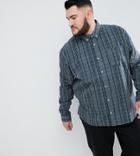 Badrhino Big Long Sleeve Check Shirt In Khaki - Green