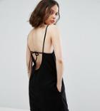 Weekday Cami Dress With Back Strap Detail-black