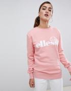 Ellesse Boyfriend Sweatshirt With Front Logo - Pink