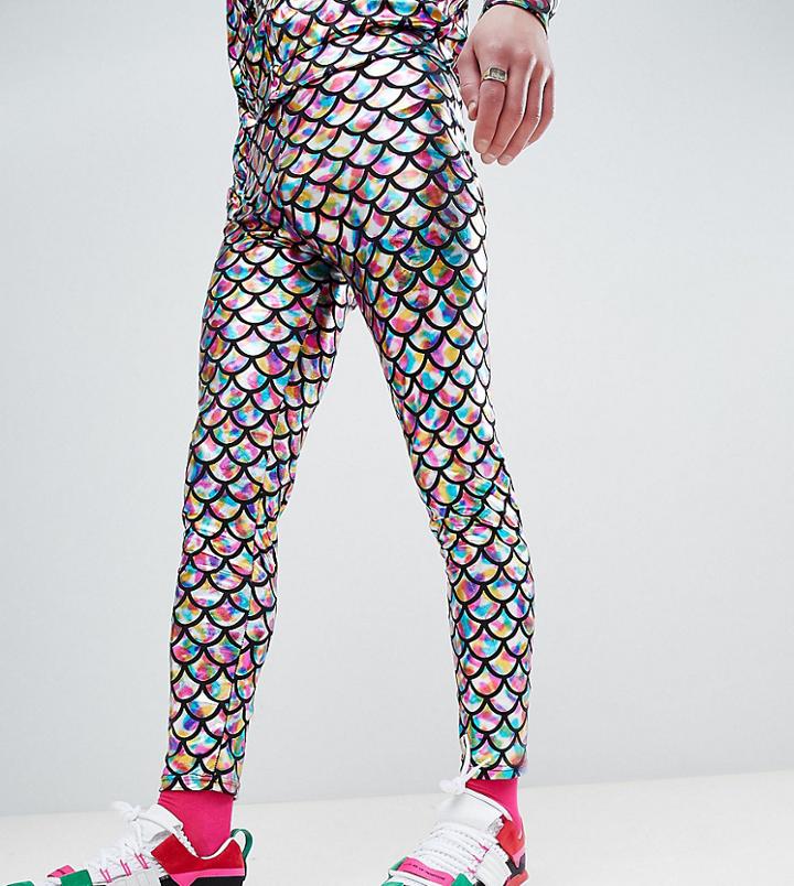 Reclaimed Vintage Revived Festival Foil Legging - Silver