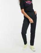 People Tree Handwoven Pinstripe Pants - Black