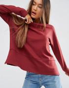 Asos Lightweight Sweatshirt - Red