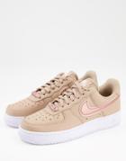 Nike Air Force 1 '07 Ess W Sneakers In Hemp/metallic Rose Gold-neutral