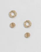 Pieces Ear Stud Set - Gold