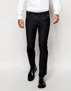 Rogues Of London Tuxedo Suit Pants In Slim Fit - Black