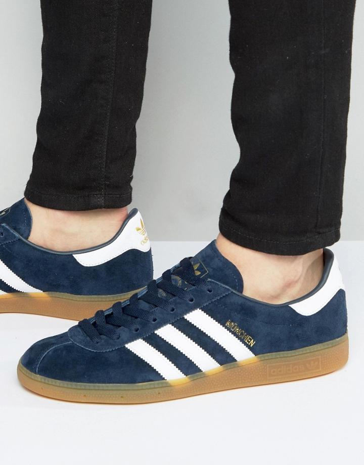 Adidas Originals Munchen Sneakers In Navy Bb5297 - Navy