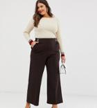 River Island Plus Wide Leg Pants In Chocolate - Brown