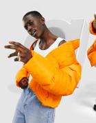 Asos Design Puffer Jacket In Orange