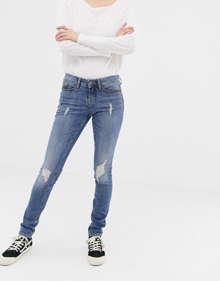 Blend She Nova Jappa Destroyed Skinny Jeans - Blue