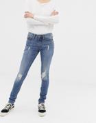 Blend She Nova Jappa Destroyed Skinny Jeans - Blue