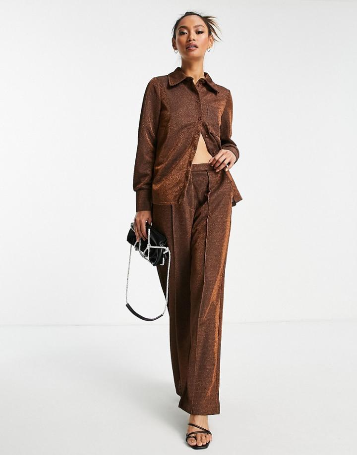 Y.a.s Shimmer Shirt In Copper - Part Of A Set
