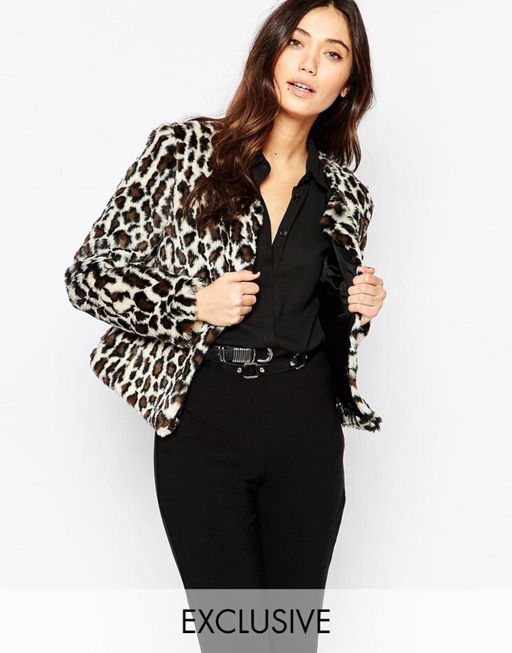 Helene Berman Leopard Chubby Faux Fur Coat - Animal