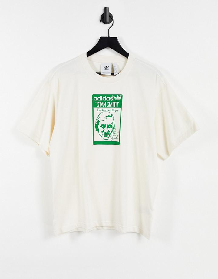 Adidas Originals Stan Smith T Shirt In Off-white
