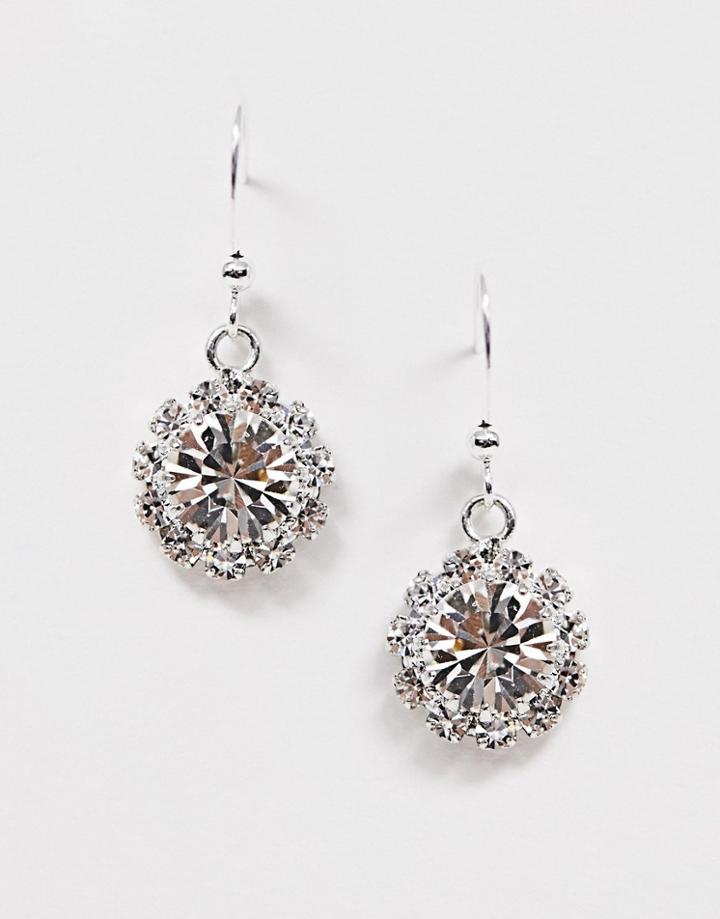Krystal London Swarovski Crystal Hanging Rosetta Earrings - Clear