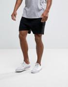 Asos Jersey Drop Crotch Shorts In Black - Black