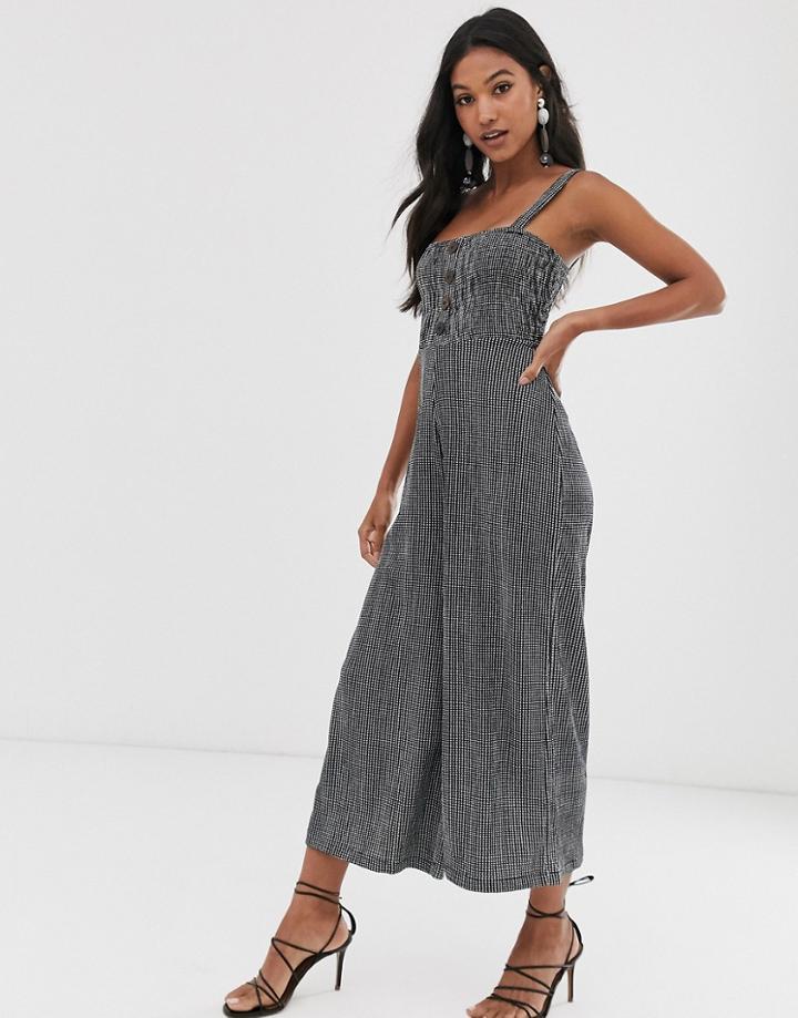 Stradvairus Square Neck Button Front Jumpsuit - Multi